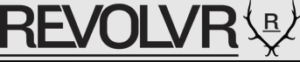 The REVOLVR logo in bold black letters, with antler-like designs and a stylized R inside a circle on the right.