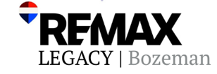 REMAX Legacy Bozeman logo with a red, white, and blue balloon icon to the left of the text.
